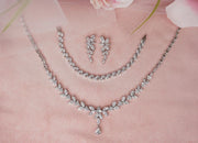Crystal Bridal Necklace Set - Sarah