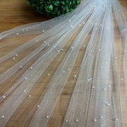 Glitter Veil with Pearls -Elizabeth