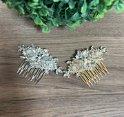 Gold Crystal Hair Comb - Nina