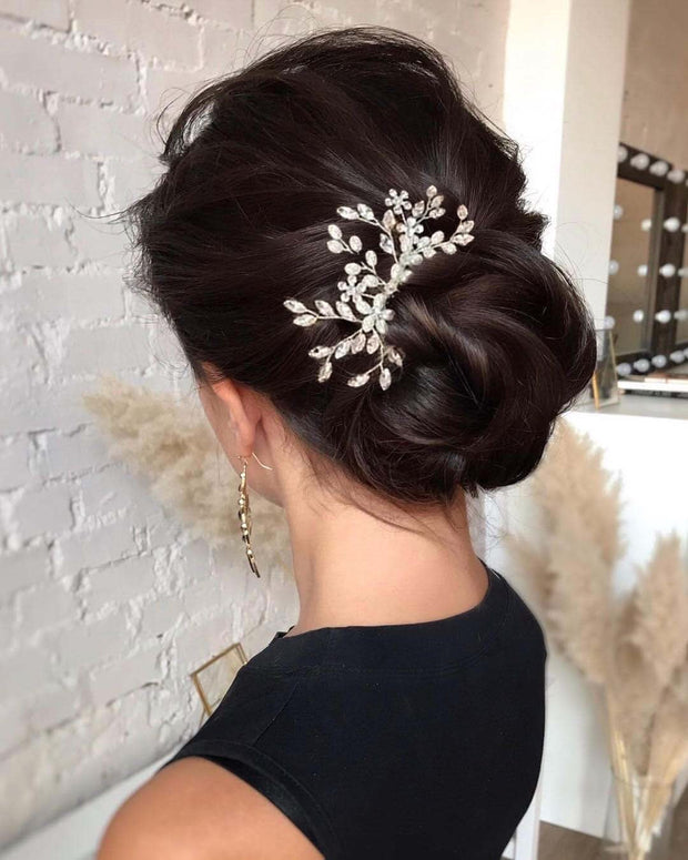 Pearl Bridal Hair comb-Autumn