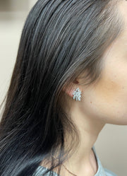 Heather - Silver Crystal Bridal Earrings