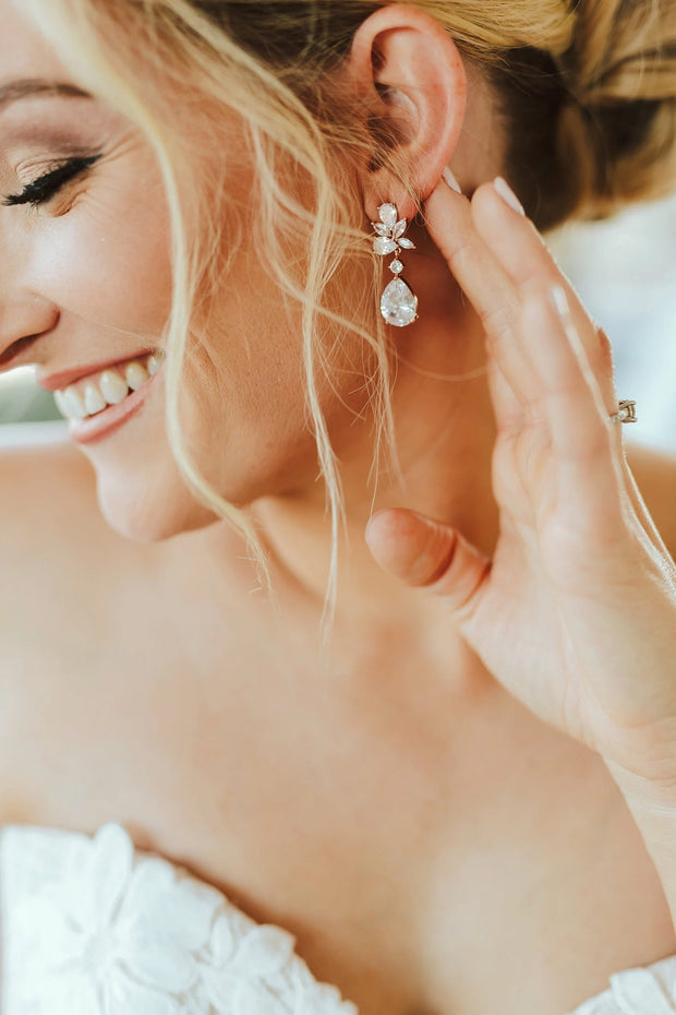 Crystal Drop Earrings - Jessica
