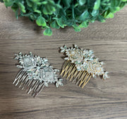 Gold Crystal Hair Comb - Nina