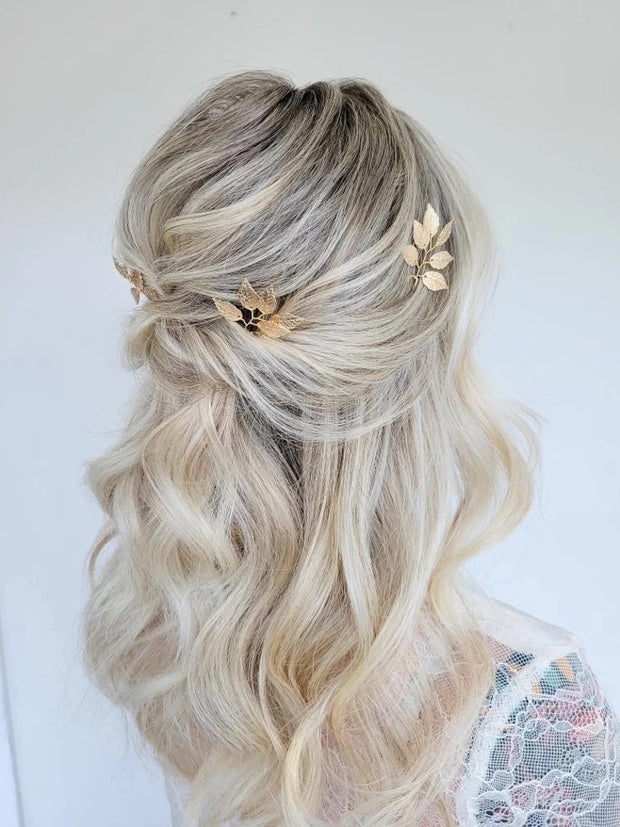 Leaf hair pins - Sara