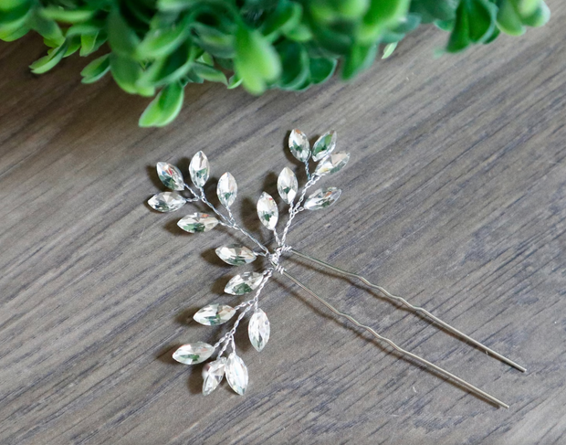 Crystal Wedding hair pins - Christina