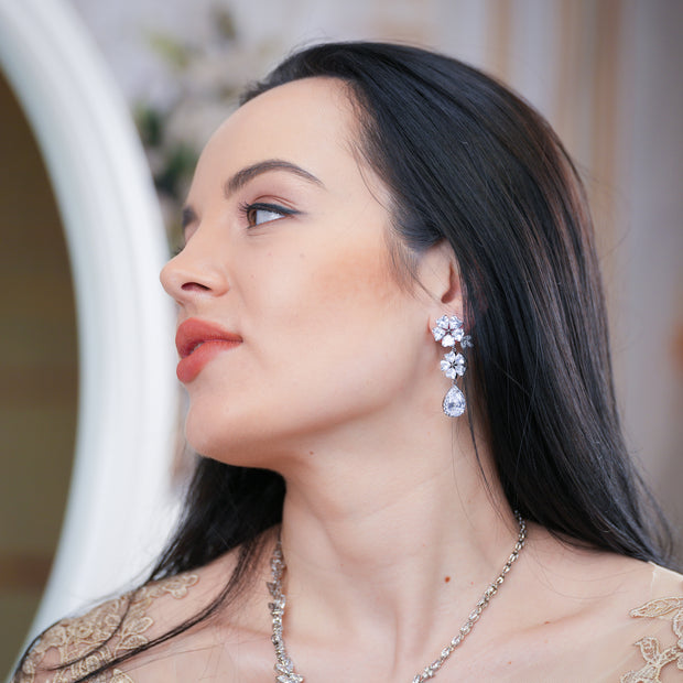 Leah - Crystal Bridal Earrings