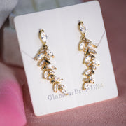 Erika - Gold Crystal Bridal Earrings