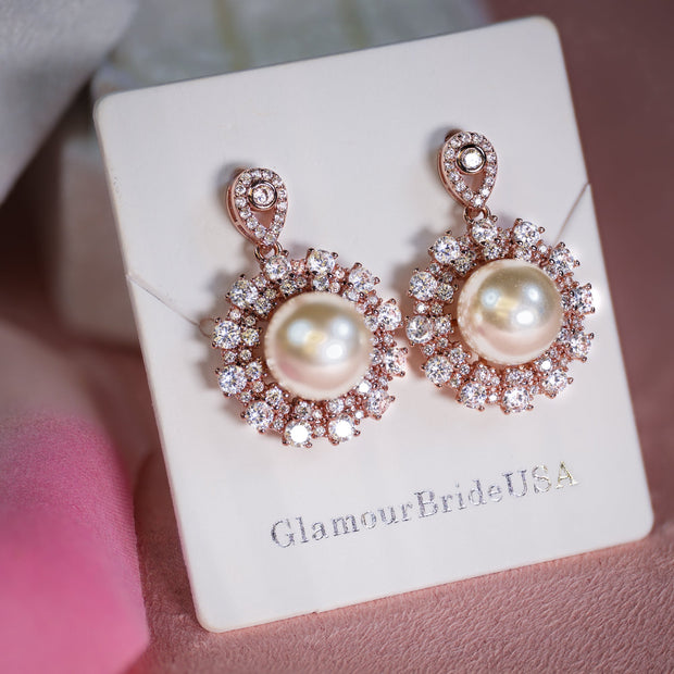 Diana - Pearl Bridal Earrings