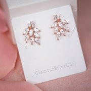 Heather - Rose gold Crystal Bridal Earrings