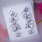Alicia - Silver Crystal Bridal Earrings