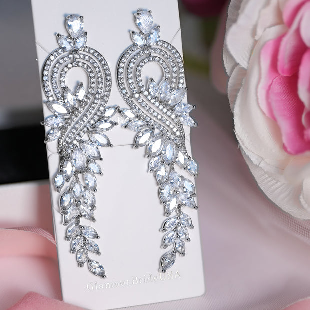 Statement Long Party Earrings - Kristina