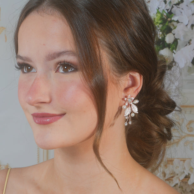 Kenzie - Floral Bridal Earrings