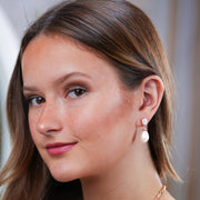 Leslie - Rose Gold Pearl Bridal Earrings