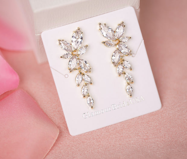 Bridal Crystal Earrings - Sarah