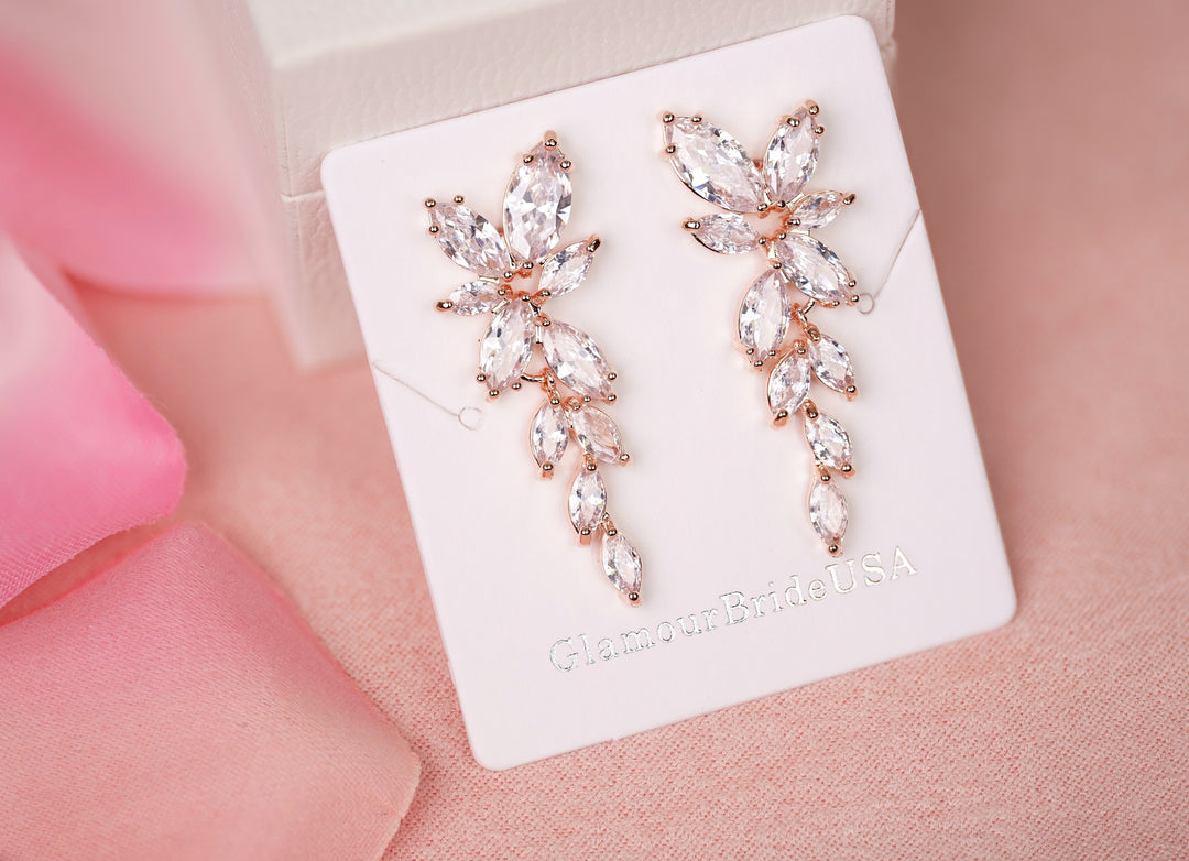 Starlet Dazzle Crystal Earrings, Available in Silver or Rose Gold, popular Bridal Accessories, Bridal Jewellery, Statement Earrings, Glamorous