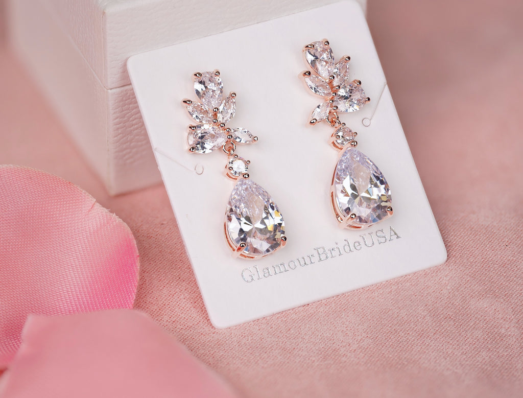 Crystal Bridal Earrings, Rose Gold, Gold, Chandelier Pearl Wedding Jewelry  Swarovski Wedding Earrings Bridal Jewelry, Mackenzie Earrings - Etsy Finland