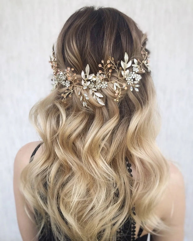 Linda - Bridal Floral Hair Vine