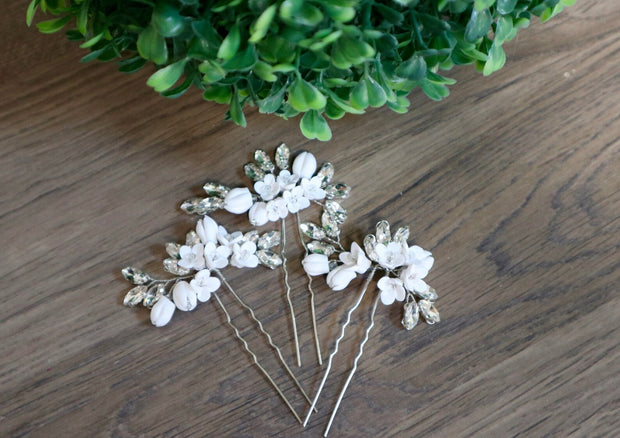 Floral Bridal hair pins - Samantha