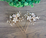 Floral Bridal hair pins - Tiffany