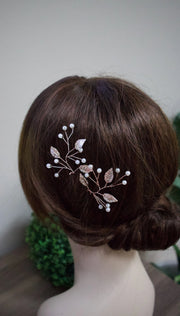 Leaf and Pearls hair pins - Angela