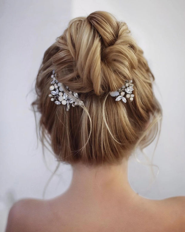 Blue Opal Bridal Hair Comb - Virginia