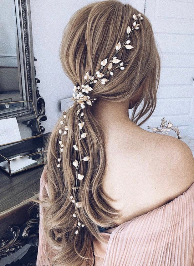 Nancy - Bridal Gold Hair Vine