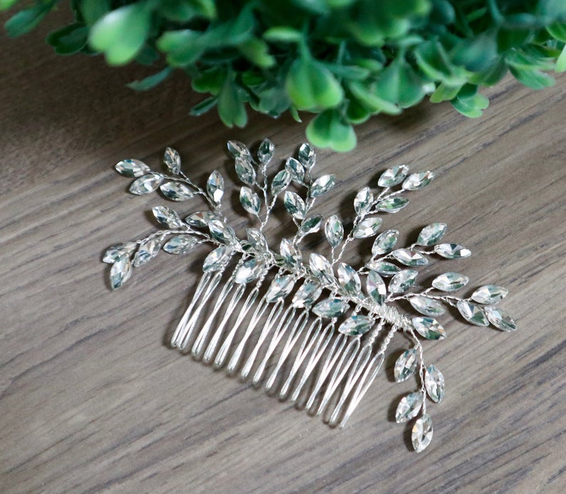 Wedding Hair Comb Blue Opal – GLAMOUR BRIDE USA display picture 1