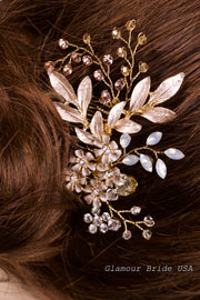 Floral Bridal Hair Comb - Priscilla