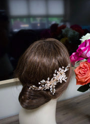 Rose Gold Bridal Comb Wedding Comb Bridal Headpiece Wedding Hair Accessory Rhinestone and Crystal Bridal Comb, Rose Gold Wedding Comb