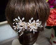 Bridal Hair Piece Rose Gold Wedding Hair Piece Bridal Headpiece Wedding Hair Accessories Rose Gold Bridal Hair Comb Rose Gold Bridal Clip