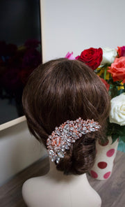 Rose Gold Hair Comb Wedding Rose Gold Bridal Hair Comb Bridal Headpiece Crystal Rhinestone Rose Gold Wedding Vintage Bridal Hair Comb