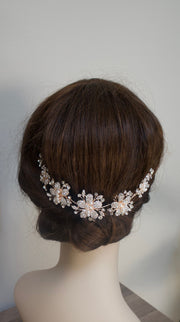 Rose Gold Bridal Hair Accessories Rose Gold Hair Vine  Flower Hairpiece Bridal Headpiece Rose Gold Flower Headpiece Wedding Hair Accessories