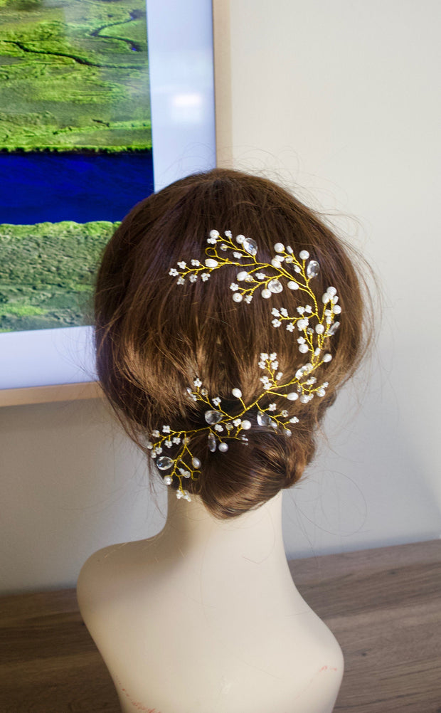 Bridal Hair Vine Wedding Hair Vine Bridal Hair piece Gold Bridal Headband Wedding Headband Wedding Hair Accessories