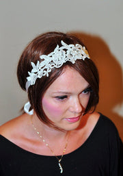 Bridal Headband Wedding Headband Bridal Lace Headband Ivory Bridal Headband Bridal headpiece Wedding Headband Flower Girl Headband