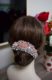 Rose Gold Hair Comb Wedding Rose Gold Bridal Hair Comb Bridal Headpiece Crystal Rhinestone Rose Gold Wedding Vintage Bridal Hair Comb