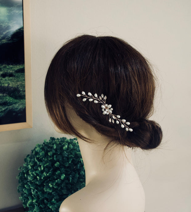 Bridal Hair Pin Pearl Hair Pin Wedding Hair Pin Flower Hair Pin Wedding Hair Accessories Bridesmaid Hair Accessories Vine Hair Pin