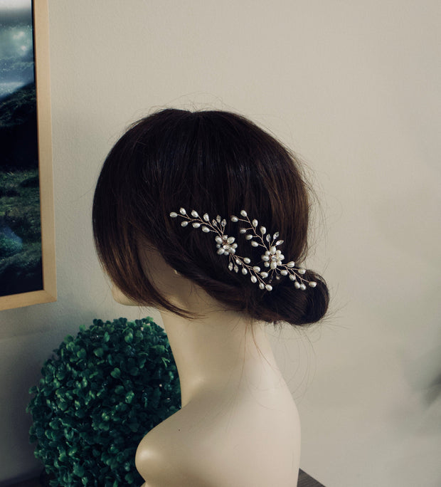 Bridal Hair Pin Pearl Hair Pin Wedding Hair Pin Flower Hair Pin Wedding Hair Accessories Bridesmaid Hair Accessories Vine Hair Pin