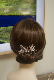 Bridesmaid Hair Pins Rose Gold Bridal Hairpiece Wedding Hair Accessories  Silver Wedding Comb Rose Gold Wedding Hair Comb Bridesmaid Hairpin