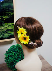 Sunflower hair comb bridal headpiece Sunflower headband Sunflower wedding hair accessories Fall floral crown Fall wedding Flower crown