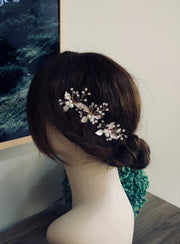 bridal hair pins Bridal rose gold hair pins wedding hair pins Pearl hair pins Crystal hair pins Bridal floral hair pins