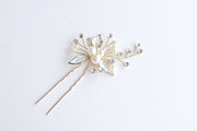 Leaf and Pearl Hairpins