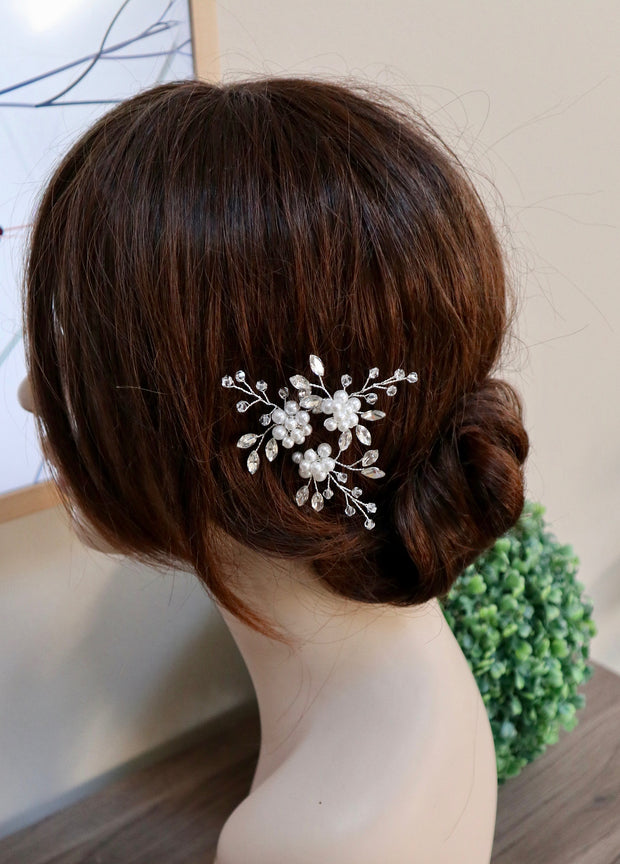 Bridal Hair pins Silver Wedding Hair Accessories Wedding Hair piece Silver Bridal Hair pin Wedding Hair piece Wedding hair pins Silver