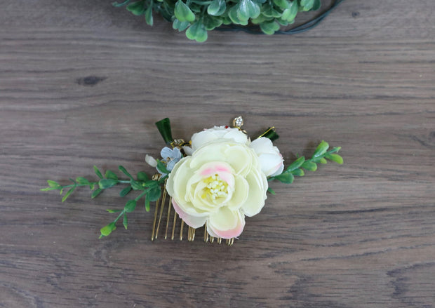 Floral Wedding Hair Comb Wedding Hairpiece Wedding  Bridal Flower Crown Wedding Hair Accessories Wedding Headpiece