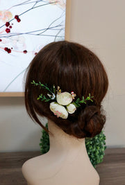 Floral Wedding Hairpiece Wedding Floral Haircomb Wedding Hair Comb Bridal Flower Crown Wedding Hair Accessories Wedding Headpiece