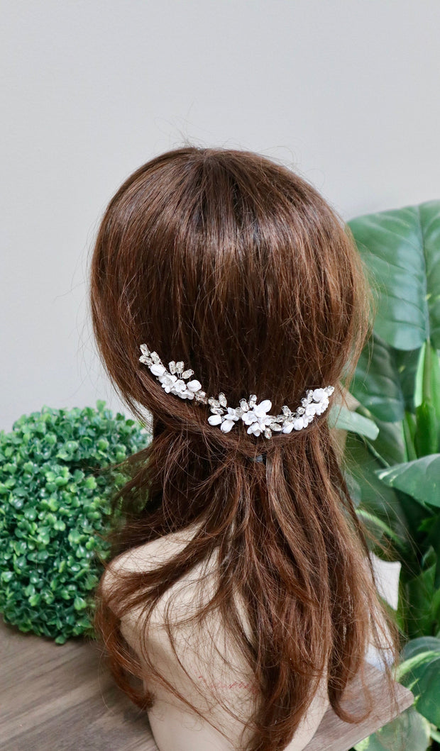 Bridal Hair pins Silver Wedding Hair pins Bridal hair accessories Wedding Hair Accessories Crystal Bridal Hair pins Floral Hair pins