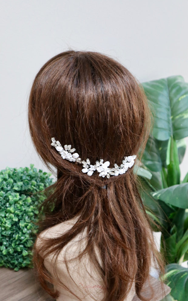 Bridal Hair pins Silver Wedding Hair pins Bridal hair accessories Wedding Hair Accessories Crystal Bridal Hair pins Floral Hair pins