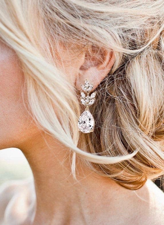 Crystal Bridal Earrings Drop Wedding earrings Bridal earrings Wedding Jewelry Crystal Stud Earrings Bridesmaids gift Bridesmaids earrings