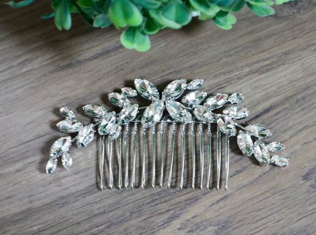 Crystal Hair Comb - Ebony