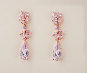 Crystal Bridal Earrings Silver Wedding Earrings Rose Gold Wedding Jewelry Crystal Tea drop Earrings Gold Bridal Jewelry Bridesmaids earrings