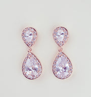 Crystal Bridesmaids Earrings Gold Drop Earrings Silver Wedding Jewelry Crystal Tea drop Earrings Gold Bridal Jewelry Bridesmaids earrings